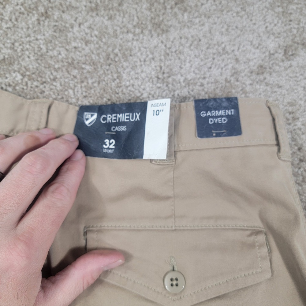 Cremieux Cassis Garment Dyed Shorts‎ Mens 10" Inseam Khaki Beige Size 32 NWT - Picture 5 of 7
